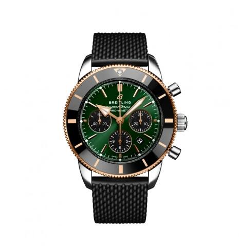 Replica Breitling Superocean Heritage II B01 Chronograph 44 Stainless Steel Red Gold Green Watch UB01622A1L1S1