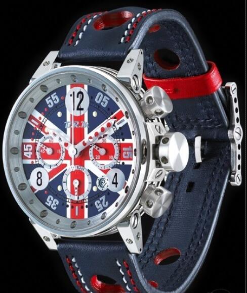 Replica B.R.M Watch V12-44 Union Jack England V12-44-CDUK Polished Stainless Steel