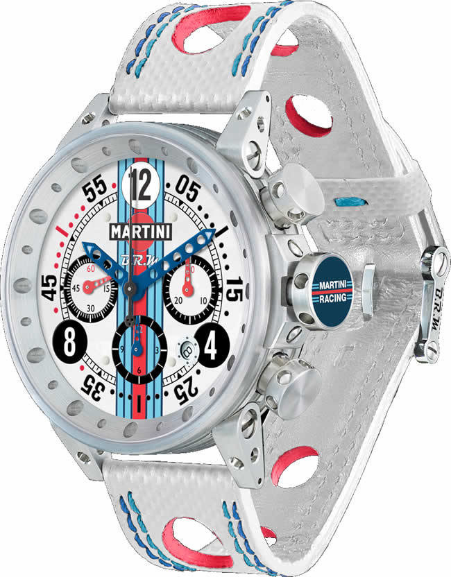 BRM V-12 watches for sale BRM Martini Racing White Dial Limited Edition V12-44-MR-01
