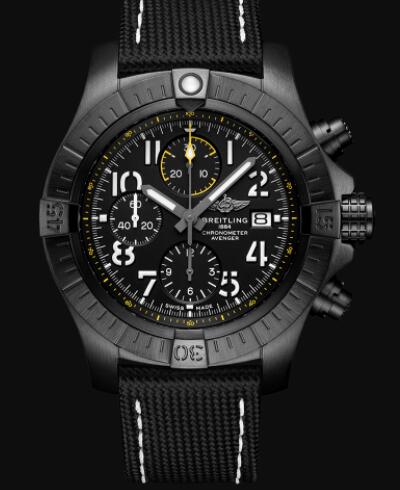 Replica Breitling Avenger Chronograph 45 Night Mission DLC-Coated Titanium - Black Watch V13317101B1X1
