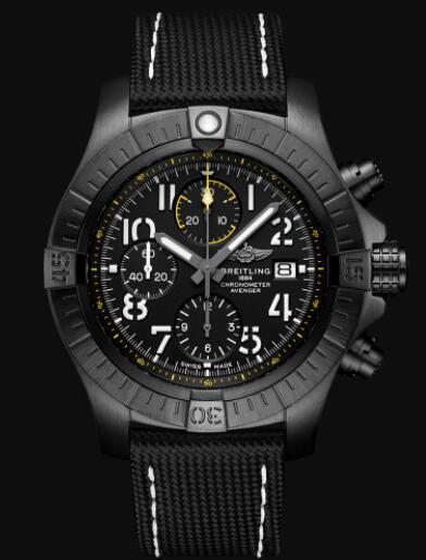 Replica Breitling Avenger Chronograph 45 Night Mission DLC-Coated Titanium - Black Watch V13317101B1X2
