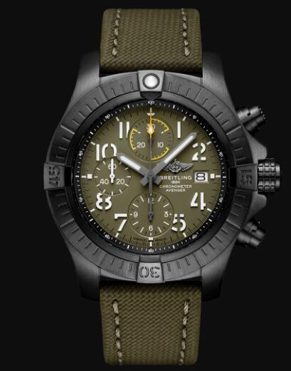 Breitling Avenger Chronograph 45 Night Mission DLC-Coated Titanium Replica Watch V13317101L1X1