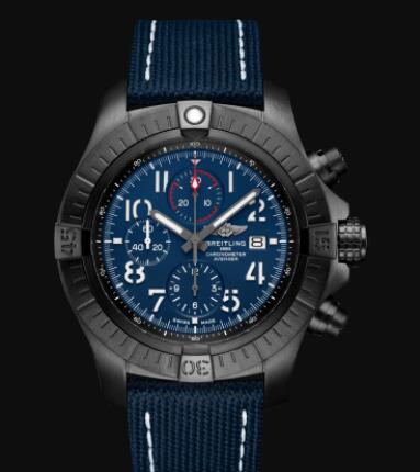 Breitling Super Avenger Chronograph 48 Night Mission DLC-Coated Titanium - Blue Replica Watch V13375101C1X1