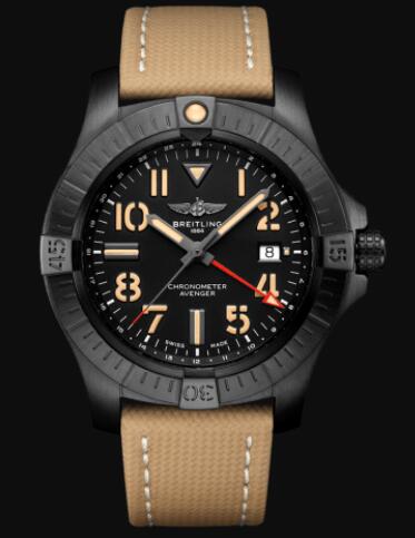 Replica Breitling Avenger Automatic GMT 45 Night Mission DLC-Coated Titanium - Black Bold Watch V32395101B1X1