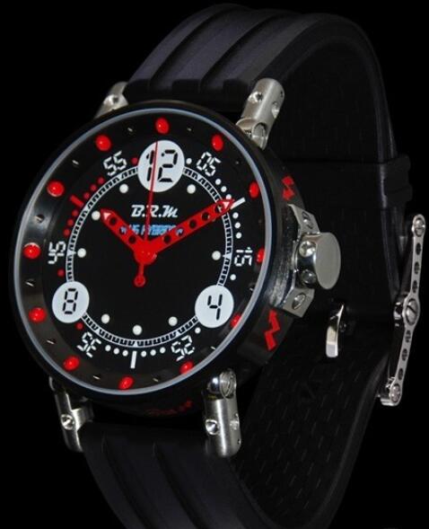 Replica Watch B.R.M V6-44 Hybride DL B.R.M Watch V6-44 Hybride V6-44-HB-DL-CN-AR Steel Black PVP - Rubber Strap