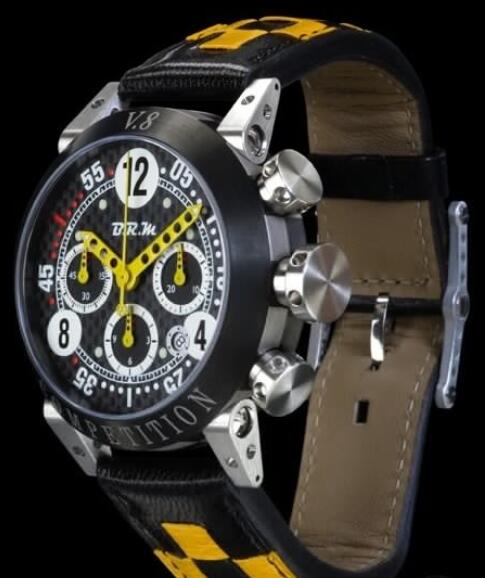 Replica B.R.M Watch V8-44 Competition V8-44-COMPETITION Brushed Titanium - Black and Grey Checkered