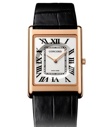 Replica Vintage Concord Men's Stainless Steel and rose gold Watch with white dial and black strap Review delirium-0320381 Replica Vintage Concord Men's Stainless Steel and rose gold Watch with white dial and black strap Review delirium-0320381