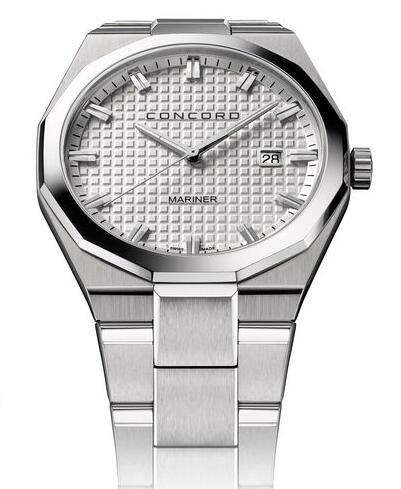 Replica Concord Men's Mariner 41mm Stainless Steel Watch with Silver Dial mariner-0320376