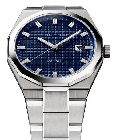Replica Concord Men's Mariner Quartz Stainless Steel Watch with blue dial mariner-0320378