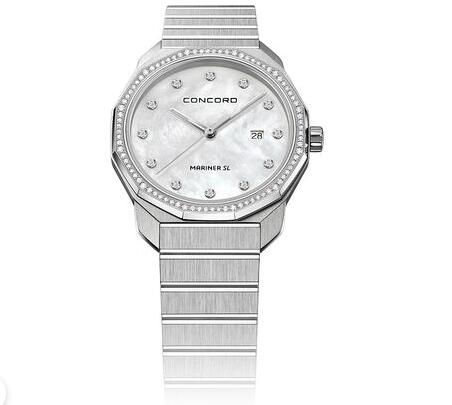 Replica Concord Women's Mariner SL, Quartz Stainless Steel Watch with Mother-of-Pearl Dial mariner-0320469