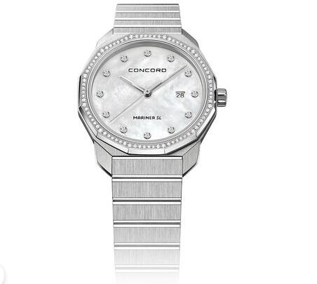 Replica Concord Women's Mariner SL, Quartz Stainless Steel Watch with Mother-of-Pearl Dial mariner-0320469